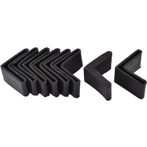 40 x 40 mm Noir 8pcs Casquette Pieds Chaise Angle Fer Forme L Patin Meuble Table Embout Capouchon Cornière Protection en Caoutchouc