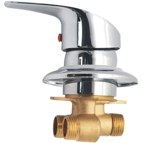 Mitigeur Cabine de Douche Robinet de douche en laiton Inverseur de sortie Robinet mitigeur de douche chromé Connecteur G1/2" Mitigeur d'eau froide et (1/4)