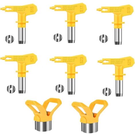 (modèles 515, 517, 519, 521, 523, 525)Buse de pulvérisation airless jaune, 6 pièces buses de pulvérisation airless, buses de pistolet de pulvérisation (1/4)