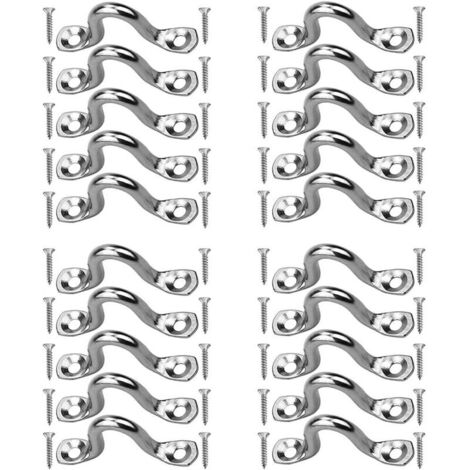 20 Pièces Pontet Inox, Boucles De Pont Pour s, Pontet Inox Oeil, Avec 40 Pièces Vis, 4mm (1/4)