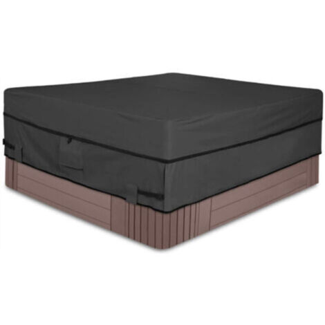 Bain à Remous Housse de Protection Coupe Vent,Couverture Spa Exterieur Imperméables,Bache Bain à Remous avec des aérations et des boucles (193 x193 x 51 cm) (1/4)