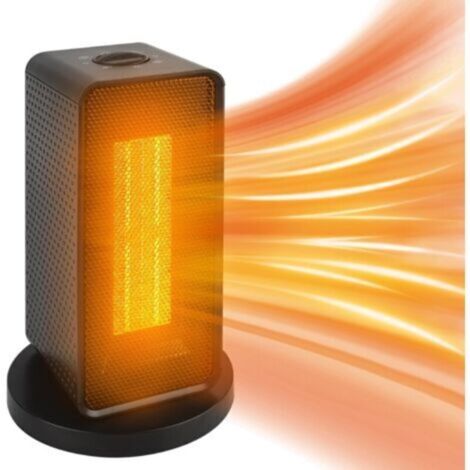 Chauffage électrique portable 1200 W PTC avec thermostat, balançoire à 90 °, 3 modes, protection de sécurité (1/4)