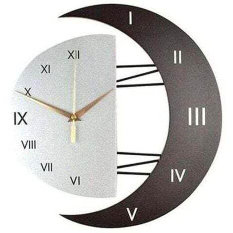 Horloge murale moderne Design moderne Horloge murale Creative Moon Frame Horloge de cuisine Horloge murale pour la maison (33cm) (1/4)