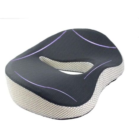 Coussin viscoélastique pour chaise de bureau,des hémorroïdes ou des douleurs dorsales Oreiller orthopédique avec mousse à mémoire de forme pour siège (1/4)