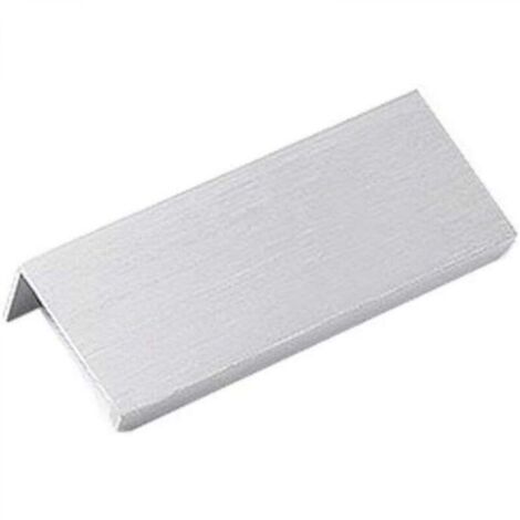 Poignée de meuble de cuisine, poignée encastrée en argent, poignée de porte cachée en alliage d'aluminium, 2 pièces, distance du trou 64 mm (1/4)