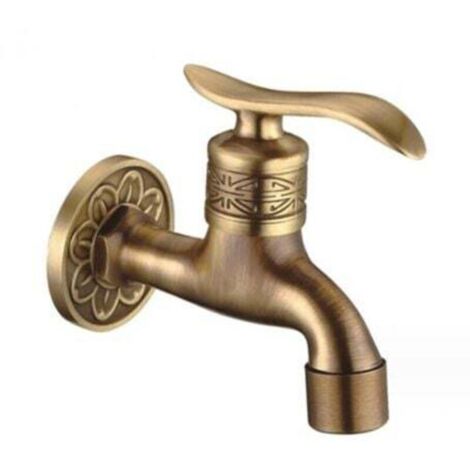 Manche Longue Robinet De Laiton Antique Robinet Froid Robinet De Salle De Bain Vadrouille Piscine Machine à Laver Jardin Décoration Jardin Robinet De Tuyau De Jardin (1/4)