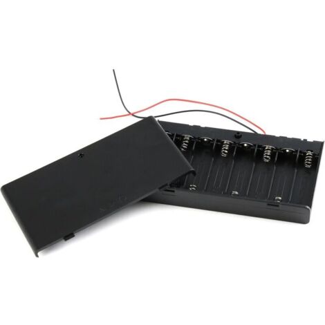 Boîtier de Support de Batterie 12 V avec 8 Piles AA, Boite a Pile Stockage avec Interrupteur (1/4)