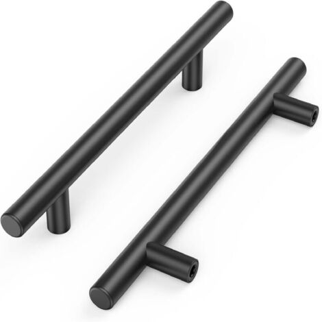 Lot de 15 Poignée Meuble Cuisine Poignée Noir -LS201BK128 Poignee-porte Cuisine Poignee Entraxe 128mm avec Finition Mate en Acier Inoxydable - (1/4)