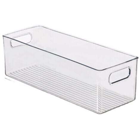 Cabinet/Kitchen Boîte de Rangement, Moyen Bac pour Réfrigérateur en Plastique, Longue Boîte, Transparent (1/4)