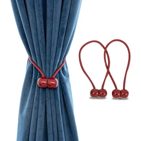 Pince à cordon magnétique, style européen classique, crochet à rideau avec aimant, rouge (1/4)