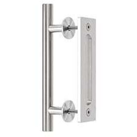 Poignée de porte de grange , poignée de porte coulissante, poignée de porte, poignée de porte coulissante, argent (1/4)