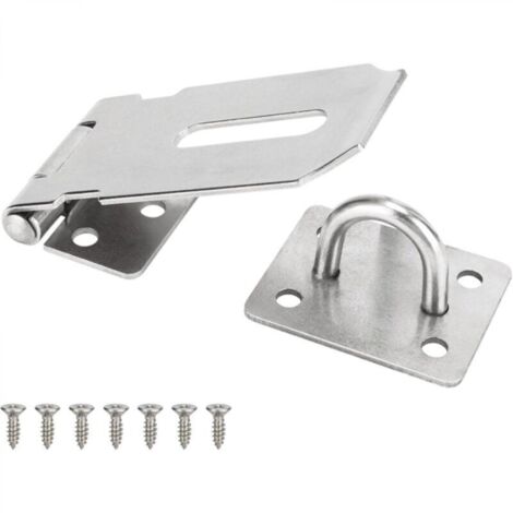 Loquet de porte en acier inoxydable de 7,6 cm, cadenas argenté robuste pour portails, portes et armoires, finition brossée, 1 paquet (1/4)