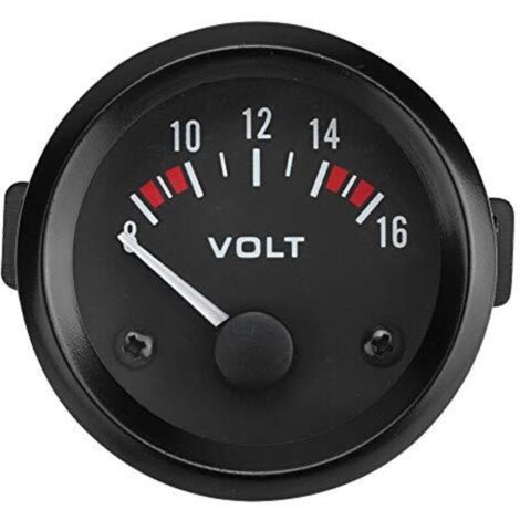 Voltmètre Universel de Voiture, Voltmètre 12V 52mm/2in Plage de Mesure de Jauge de Tension 8-16V BX100007 (1/4)