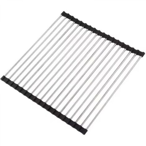 Egoutoire Vaisselle Cuisine, Egouttoir Vaisselle Pliable, Egoutoire Vaisselle Cuisine INOX, Égouttoir à Vaisselle de Comptoir pour Évier, Tapis Egouttoir Vaisselle, 43 x 35 cm (1/4)