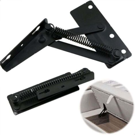 Accessoires Accessoires de charnière à ressort de levage - Charnières de porte d'armoire à support rabattable noir, 2 p (1/4)