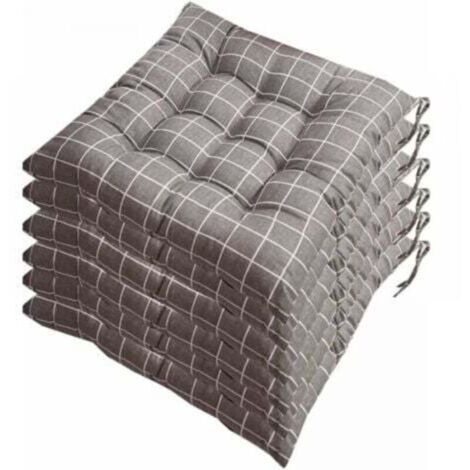 Ensemble de 6 coussins de chaise 40x40 cm / 16 pouces pour restaurant, jardin, cuisine. (1/4)