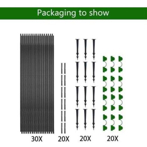 30pcs jardinage plantes fleurs légumes serres protection contre les oiseaux animaux stand set Fiber stick anti - bug Mesh arche set (1/4)