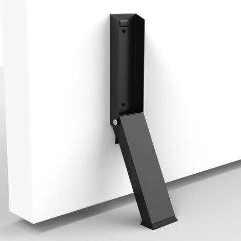 Butée de porte avec tête en caoutchouc pour portes avec dégagement de 9,9 cm (noir) (1/4)