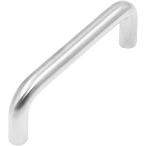 Poignée de meuble design, distance entre les trous 128 mm, pour cuisine, salle de bain, étagère, alliage d'aluminium, argent, 2 pièces (1/4)