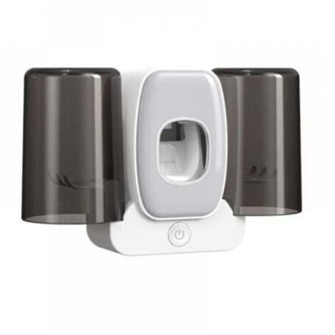 Porte-gobelet mural pour brosse à dents, porte-brosse à dents de désinfection UV, support de stockage de dentifrice électrique intelligent, blanc (1/4)