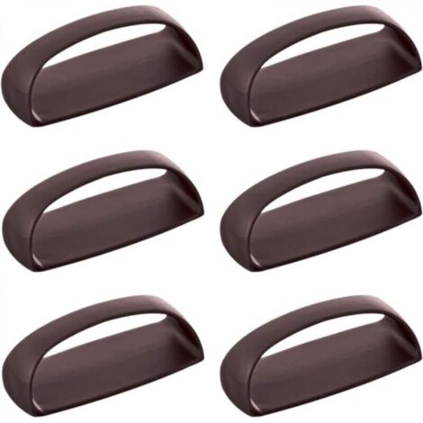 Lot de 6 poignées autocollantes pour tiroirs, portes coulissantes, fenêtres en verre, armoires, sans perçage, 6 pièces/ensemble (café) (1/4)