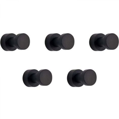 Crochet mural, crochet pour serviette pour salle de bain, cuisine, porte, armoire&placard, 5 paquets (noir) (1/4)