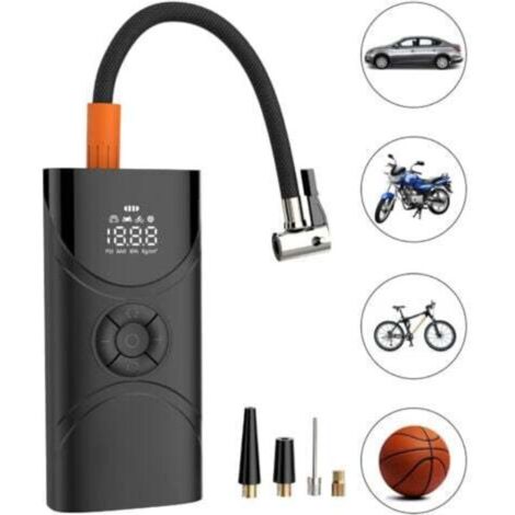 Compresseur d'air portable pour gonfleur de pneu, pompe à air 150 psi avec manomètre à affichage numérique et lampe de poche, batterie intégrée 9000 mAh, pompe à air pour pneus de voiture, vélo, moto