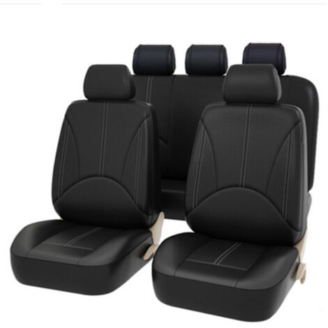 9 pièces / ensemble en cuir PU voiture Auto camion SUV housse de siège ensemble complet avant siège arrière coussin tapis protecteur