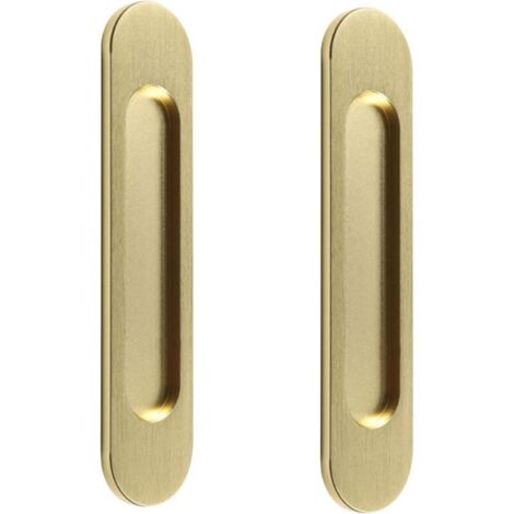 2 poignées ovales autocollantes en or de 15cm, poignée de porte coulissante en aluminium, pour portes de grange coulissantes, fenêtres et placards san (1/4)