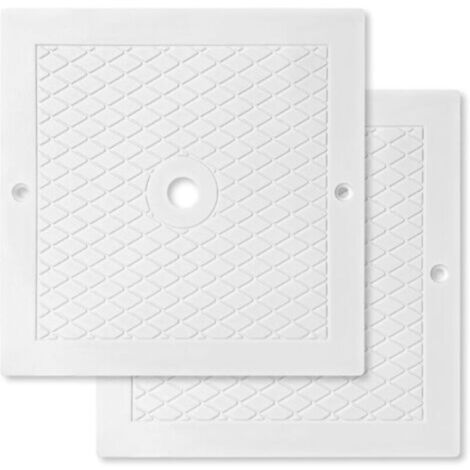 Couvercle/capuchon de remplacement pour écumoire de piscine Hayward SPX1082E, SP082, 1083, 1084, 1085, SP1086, carré, pour piscines creusées, plastique robuste, blanc, lot de 2 (1/4)