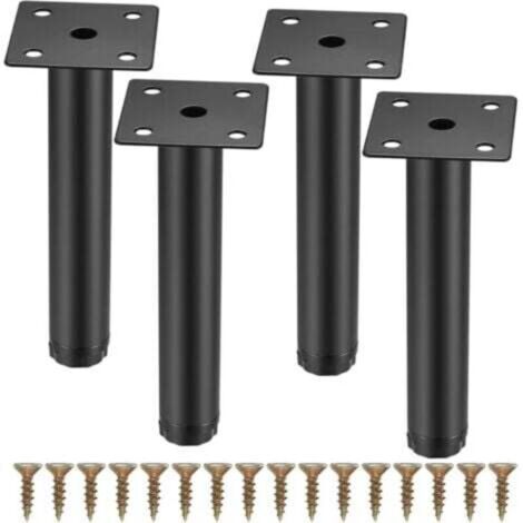 4 Pièces Pieds de Meuble, 15 cm/5.9 Pouces Pieds de Meubles Réglables, Pieds de Support en Fixation en Métal pour (1/4)