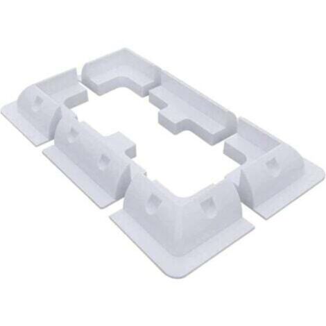 (Blanc) Lot de 6 supports de montage pour panneaux solaires ABS, aucun perçage requis, largement utilisés sur les toits des camping-cars, caravanes, véhicules, camping-cars, garages, hangars (1/4)
