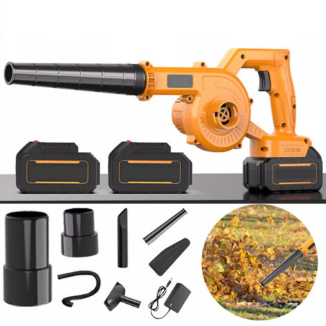 Souffleur de feuilles sans fil 21 V avec 2 batteries, souffleur et aspirateur tout-en-un, rechargeable, 23 000 tr/min, pour jardin (1/4)