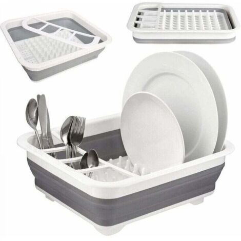 Égouttoir Pliable, Vaisselle Porte-Couverts Pliant, évier Cuisine, Camping Plastique Silicone egoutoire Vaisselle Cuisine Pliable (1/4)