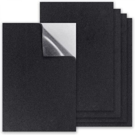 Lot de 5 feuilles de mousse autocollantes antidérapantes noires (200 mm x 300 mm x 3 mm) pour pieds de table, chaises et canapés (noir) (1/4)