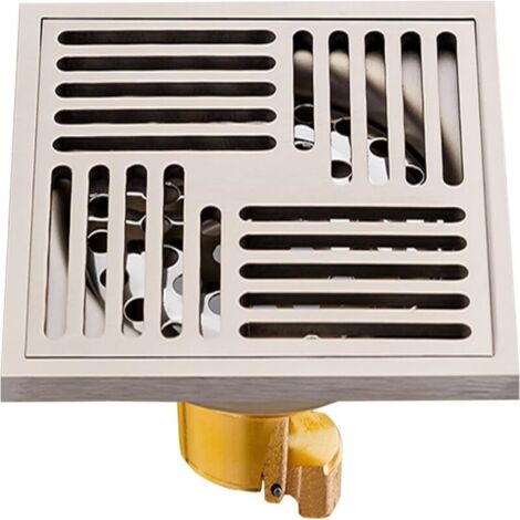 Drain de Douche Carré Siphon De Sol Anti-Odeur, Acier Inoxydable Drain de Plancher avec Passoire Filtre, pour Cuisine, Salle de Bain, Garage,Sous-Sol, Toilette. (10x10cm -B) (1/4)