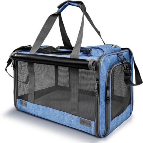 Cage pour animaux de compagnie bleue 4726,529 cm 1 cage pour animaux de compagnie pour chiots et chatons à bords souples lavable voyage extérieur (1/4)