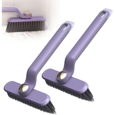 Lot de 2 brosses de nettoyage rotatives multifonctions, rotation à 360 degrés, sans angles morts, pour la cuisine et la salle de bain (violet) (1/4)