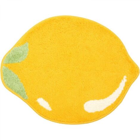 Tapis de salle de bain au citron, tapis antidérapant aux fruits, tapis de cuisine, décoration de salle de bain jaune citron, tapis amusant pour enfant (1/4)