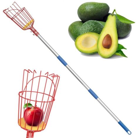 Poteau de cueillette de fruits, poteau de cueillette rétractable, poteau d'épissage à 5 sections de 2 mètres + cueilleur de fruits (1/4)