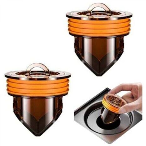2 pièces Siphon de Sol Anti-refoulement, siphon de sol à suspension magnétique anti-odeur, clapet anti-retour pour évier de douche, bouchon d'égout unidirectionnel pour salle de bain (1/4)