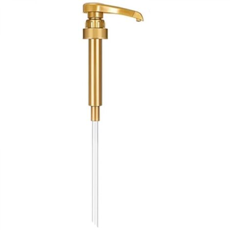 Pompe à sirop pour café, dorée, 7,5 x 3 x 31 cm, 1 pompe distributrice pour arôme de café, sirop, thé, cornet de glace, smoothie (1/4)