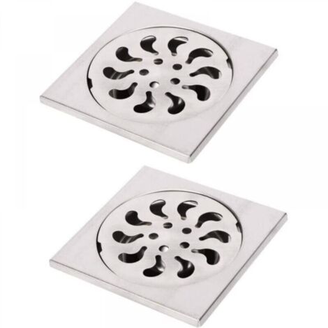 10x10x30mm 2pcs Siphon de Sol Acier Inoxydable, Grille de Douche Carrée Filtre de Douche Drain de Douche Attrape Cheveux pour Salle de Bain (1/4)