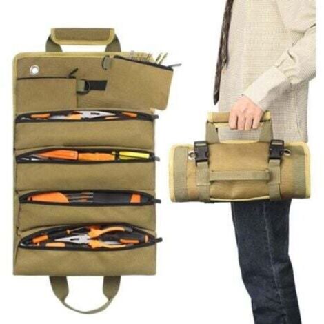 Kit d'électricien, type rouleau, sac d'électricien, sac de rangement, sac suspendu, kit de matériel monté sur voiture-kaki (1/4)