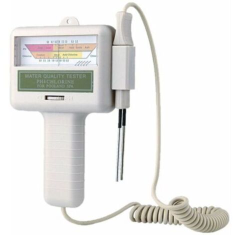 Testeur de qualité de l'eau, Qualité Eau Testeur, PH Testeur Automatique de Chlore Résiduel Ph Eau Testeur Analyse Chlore Piscine Kit Test-- (1/4)