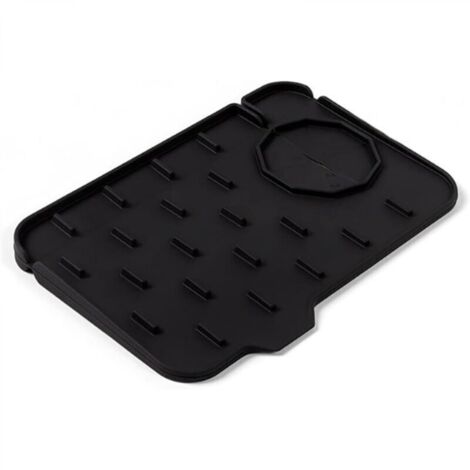 Tampon en silicone domestique (robinets double face gauche et droite disponibles : petit tampon de robinet noir) (1/4)