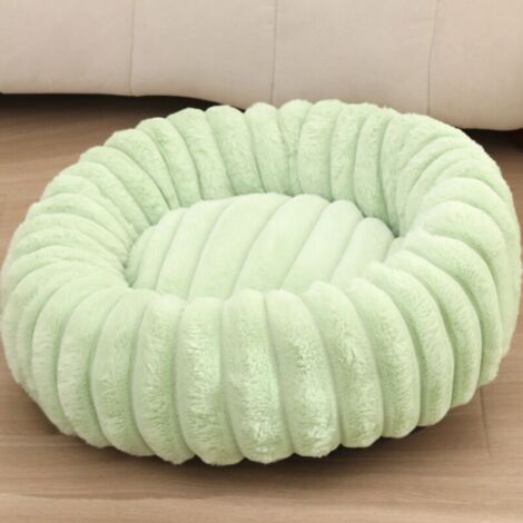 Lit rond en tissu doux vert fruit de 40 cm de diamètre pour chat et chien, lit extra large pour chat, lit chaud pour chien d'hiver (1/4)