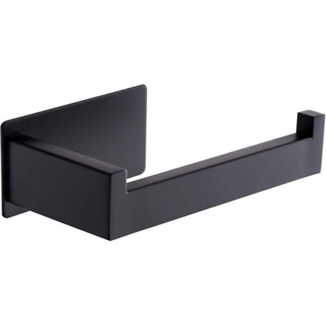 Porte-papier toilette mural sans perçage, noir, pour salle de bain et cuisine (1/4)