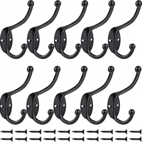 10 Pcs Rétro Crochet Patère Porte Manteau Mural Vintage Crochet de Porte Métal pour Salle de Bain Cuisine Chambre Entrée