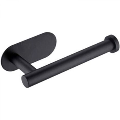 Porte-papier toilette en acier inoxydable gris longueur 16,5 cm salle de bain cuisine support mural peut être collé au mur sans perçage, 1 pièce (1/4)